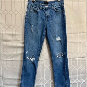 Banana Republic Blue Distressed Straight Leg Jeans
